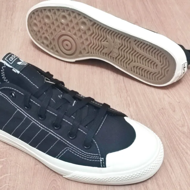 Scarpe da ginnastica Adidas Nizza RF UK taglia 3,5 - 12,5 EE5599 nero bianco