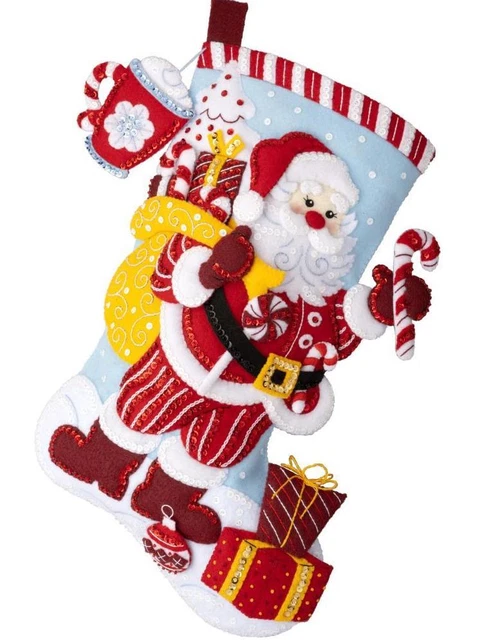 Hazlo tú mismo Bucilla Peppermint Santa Fieltro Kit 89592E
