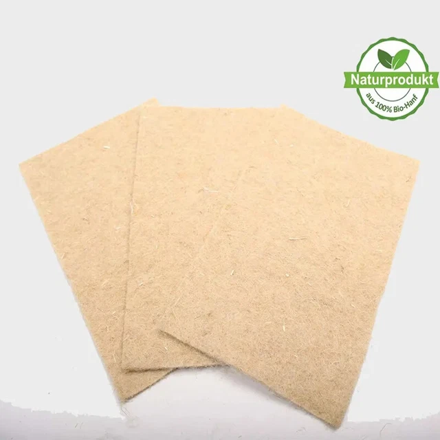 Nagerteppich 100% Hanf 40x25cm, 5mm dick, 3er Pack B-Ware Hanfmatte Nagermatte