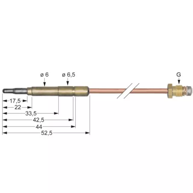 Thermoelement M8x1 L 1000mm Cookmax CO3161 Fagor 12008344 Sit 0.200.127 Hendi