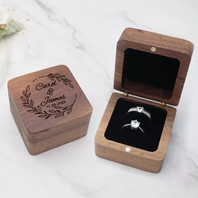 Personalized Wedding Ring Box Custom Rings Bearer Box Engagement Rings Holder