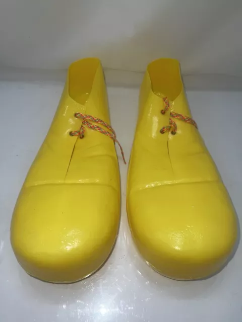 1970s Jumbo Plastic Clown Shoes Adult Rubies 15" Yellow 1978 Halloween Costume