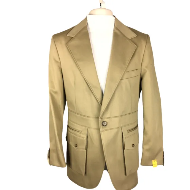 Mens Vtg New 1970s 70s NOS ESPRIT Blazer By Campus Size 40 Sport Coat Khaki NWT