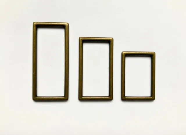 Anillos rectangulares de 50 mm 40 mm 30 mm bucles metal envejecido latón anillo en D rectangular D55-B