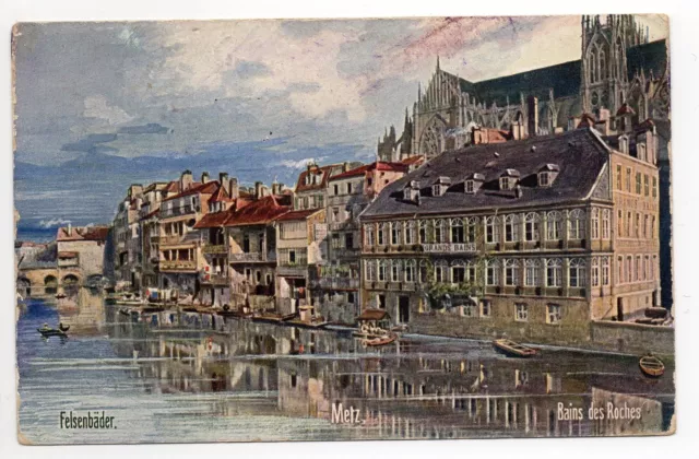 METZ moselle CPA 57  Souvenir de Metz bains des roches