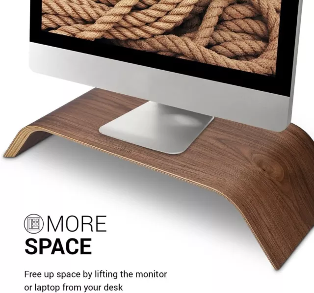 kalibri Computer Monitor Wood Stand - Universal Desk Monitor Holder - Desktop