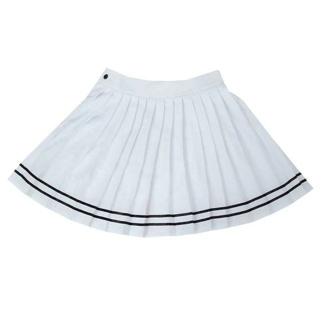 US Ship School Girl Pleated Skirt Tennis Plain Sailor Mini Skirts Size XL