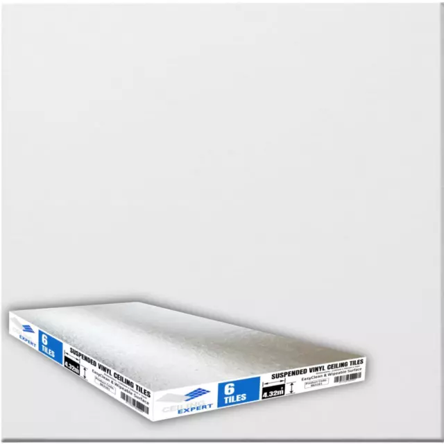 Suspended Ceiling Tiles 1195mm x 595mm Wipeable EasyClean 1200mm x 600mm 4.32m2