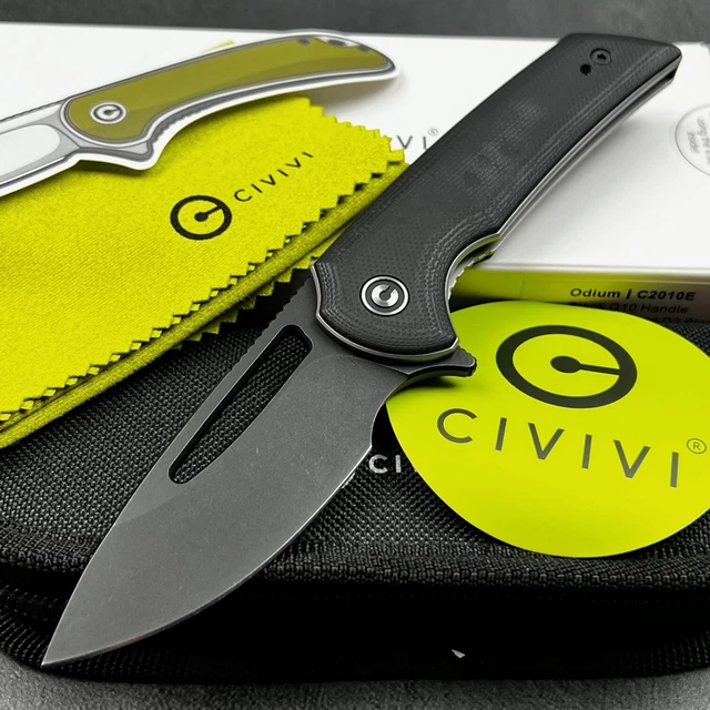 CIVIVI Odium Black G10 Ball Bearing D2 Flipper Blade EDC Folding Pocket Knife