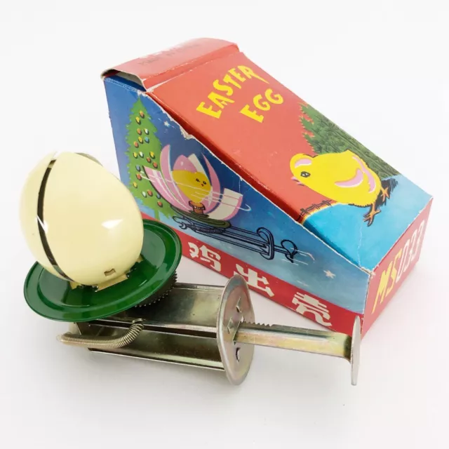 Easter Egg MS033 Mechanisches Osterei Blechspielzeug Ostern Küken Ei Vintage