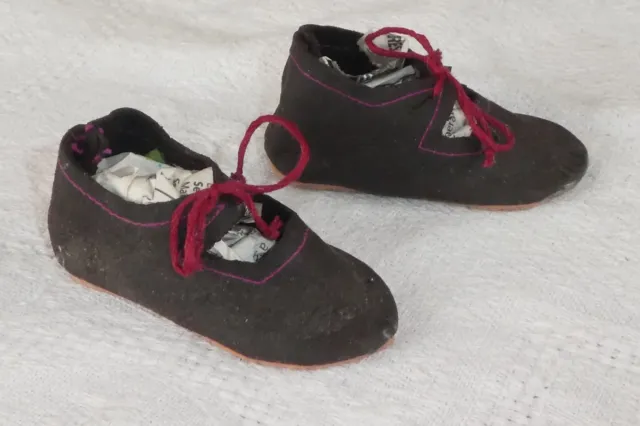 Ancienne paire de chaussures en cuir pour poupée ancienne JUMEAU DEP SFBJ (7) 3
