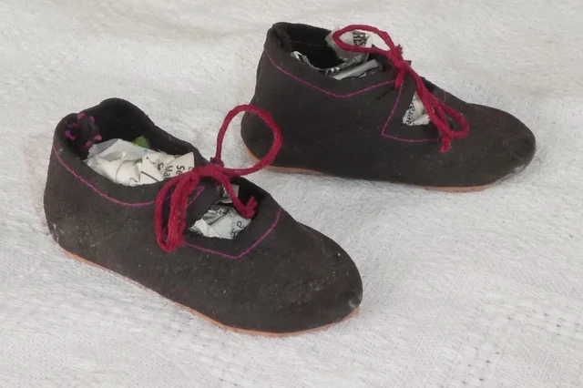 Ancienne paire de chaussures en cuir pour poupée ancienne JUMEAU DEP SFBJ (7) 3
