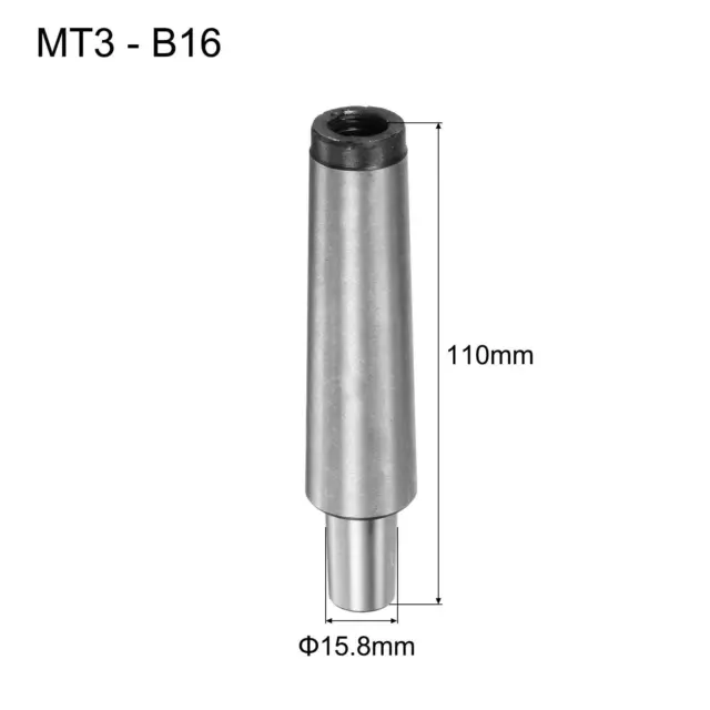 Morse Taper Arbor MT3 to B16  Drill Chuck Adapter M12 Thread Carbon Steel 2