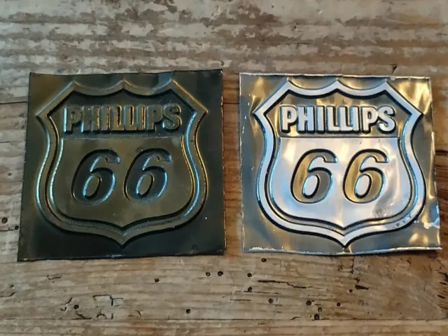 VINTAGE PHILLIPS 66  2.5" Logo Metal Decal Sign