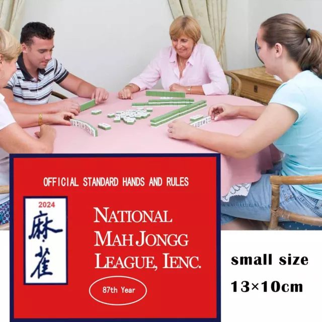 2024 Mahjong Cards 4Pcs Mah Jong National Official Standard Rules Scorecard Red