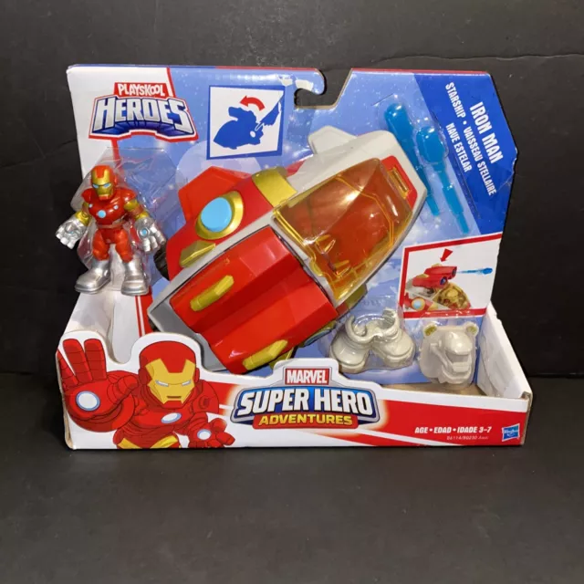 Playskool Heroes Marvel Super Hero Adventures Iron Man Starship NUEVO