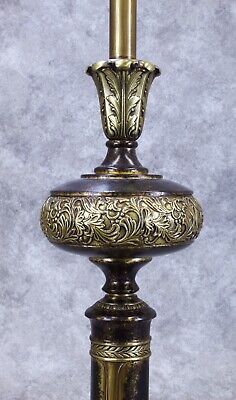 Large Ornate Victorian Style Brass Bronze Electric Table Lamp