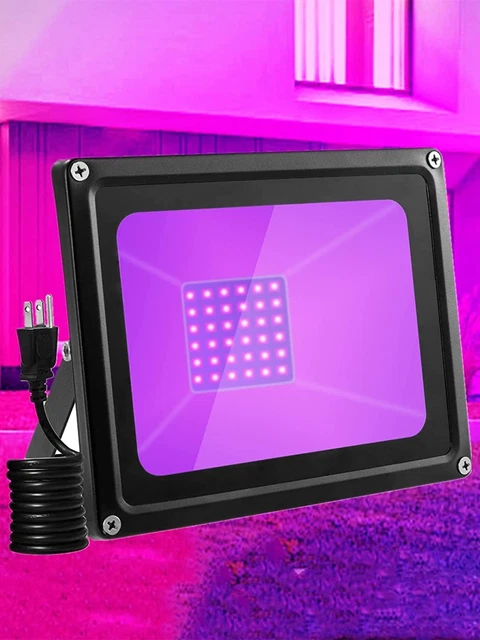 Coshall LED UV Black Lights 50W,Blacklight Flood Light with Plug and Switch,Wave