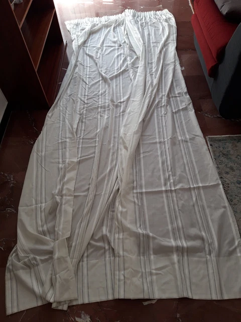 Coppia Tende Tendaggi Cotone X Interno Vintage 2 Pezzi Alta Qualita'