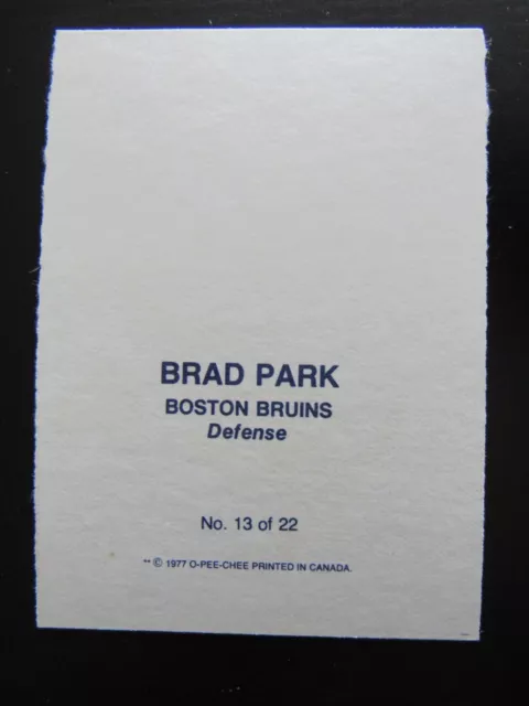 1977-78 Brad Park O-Pee-Chee Glossy Insert Card 13 2