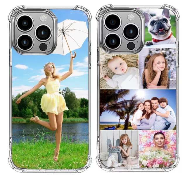 Personalised Silicone Photo Phone Case Shockproof Cover For iPhone 14 13 12 15 7