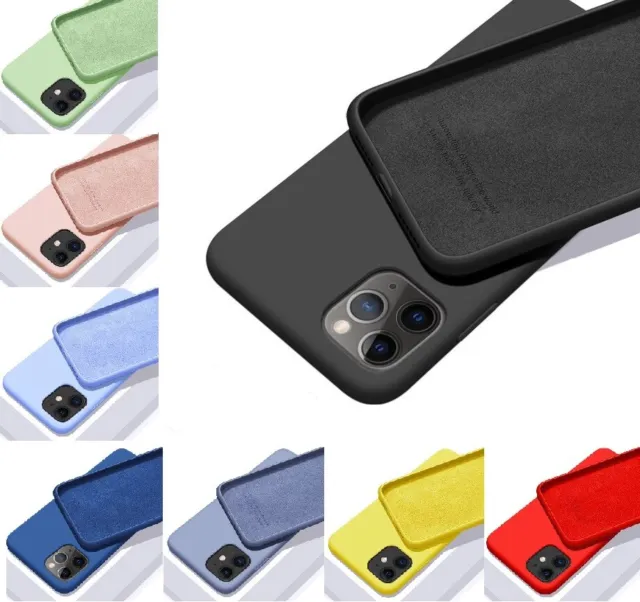 Schutzhülle iPhone 14 13 12 11 XR Pro Max Case Handy Tasche Bumper Silikon Matt