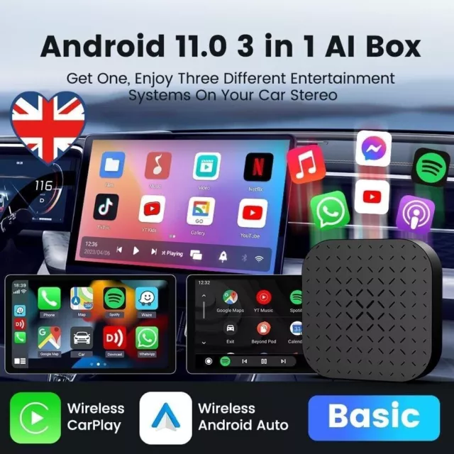 CARLINKIT ANDROID 11 Wireless Carplay AI Box Android Auto  Adapter  16GB £65.99 - PicClick UK
