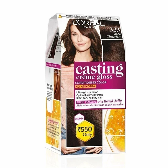 L'OREAL PARIS CASTING Creme Gloss Hair Color, 323 Dark Chocolate 87.5g