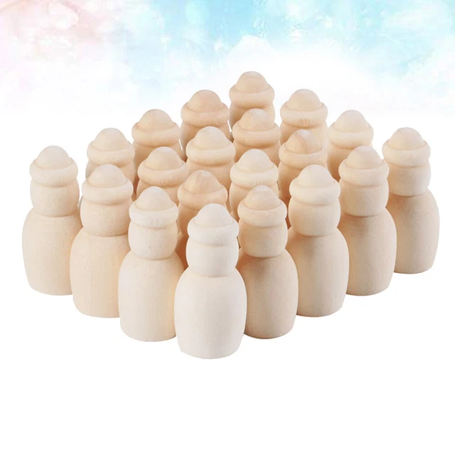 20 pz M bambù bambino in legno persone pioli bambola figure incompiute