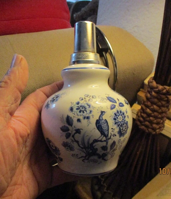 LAMPE BERGER EN faïence fleurs bleues paon EUR 22,00