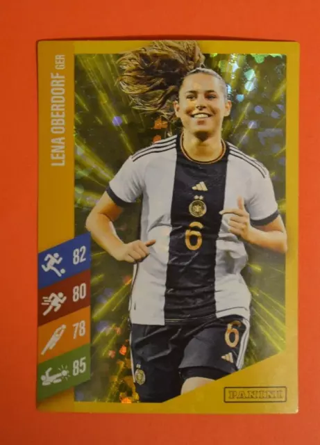 Panini Frauen Fußball WM 2023-McDonalds Glitzer-Sticker Lena Oberdorf ungeklebt