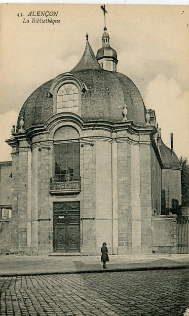 France Alencon Alençon - La Biblioteque Library old postcard
