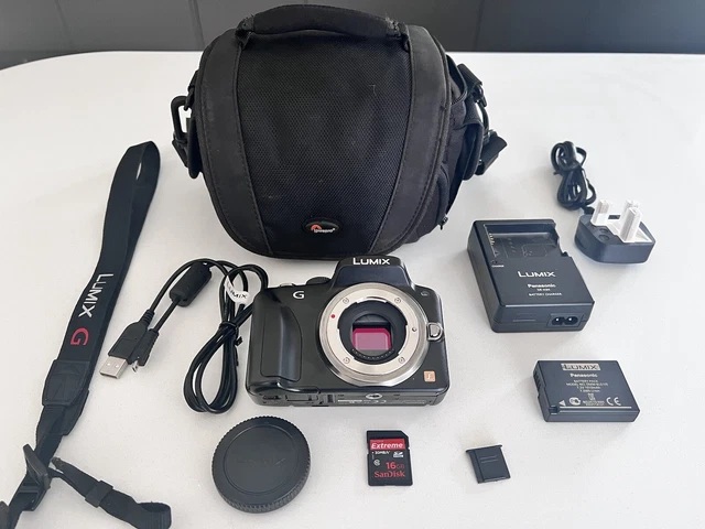 Solo cuerpo de cámara digital Panasonic Lumix DMC-G3 16 MP + bolsa para cámara Lowepro