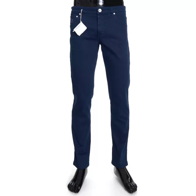 BRUNELLO CUCINELLI 695$ Navy Blue Stretch Denim Trousers - Slim Fit, Five-Pocket