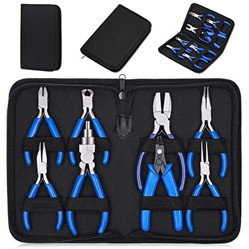 Juego de 8 alicates para joyería, alicates para hacer joyas herramientas micro alicates para joyería