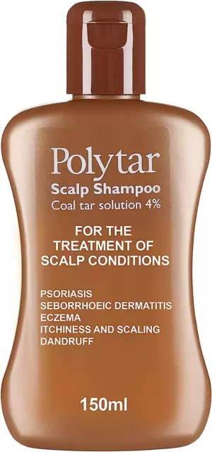 Polytar Scalp Shampoo 150ml, Treats Psoriasis, Seborrhoeic Dermatitis, Eczema,