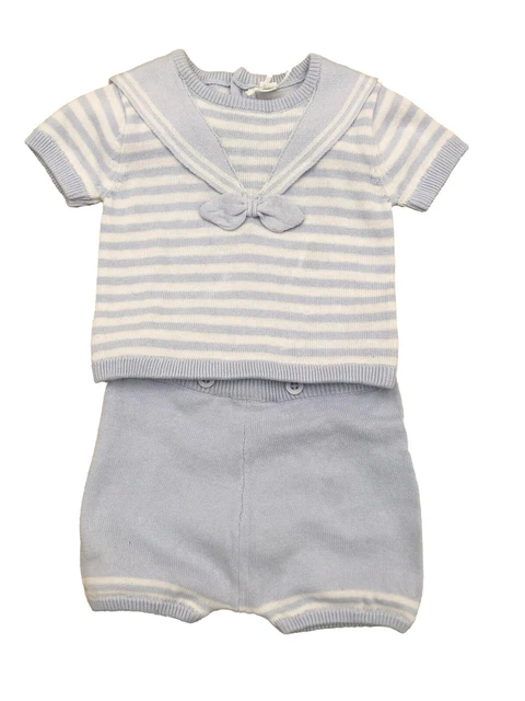Baby Ragazzi 2 Pezzi 100% Cotone Maglia Marinaio Abito Vestito 0-3,3-6,6-9