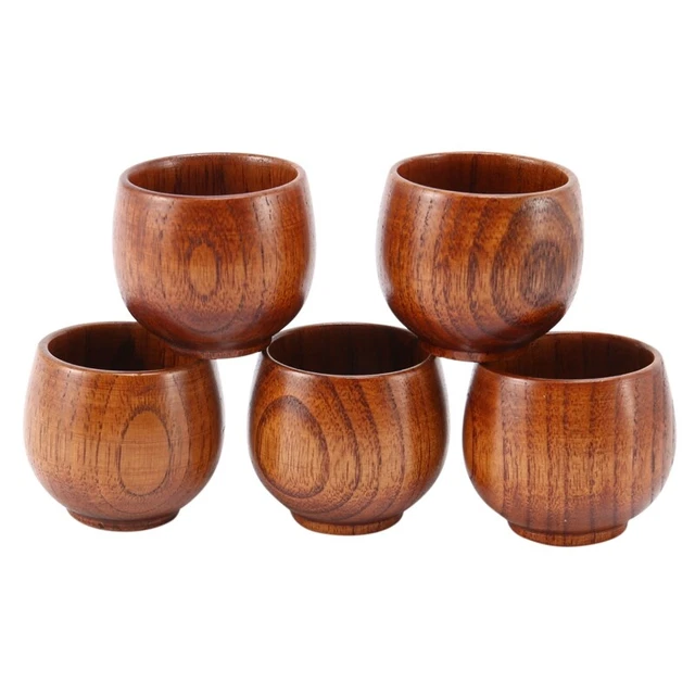 5 pezzi set da tè creativo piccola ciotola di legno piccola tazza ciotola di legno verde M