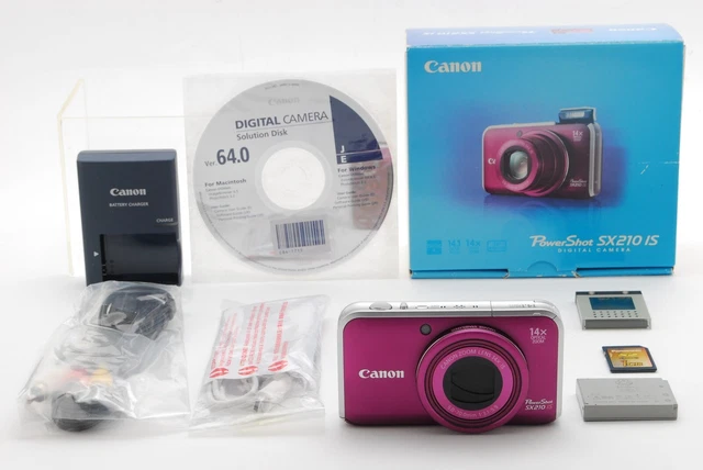 [NEAR MINT in Box] Canon PowerShot SX210 IS Purple 14.1MP Digital Camera JAPAN