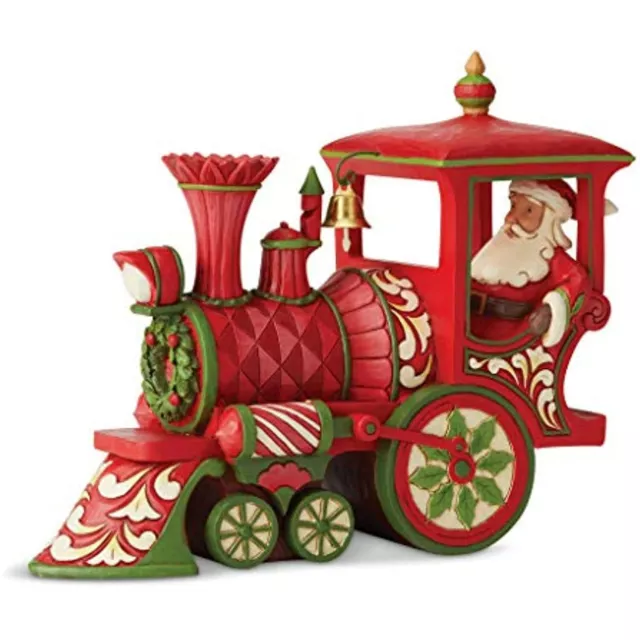 Jim Shore Heartwood Creek Santa Red Christmas Train Engine Figurine 6" 6005691