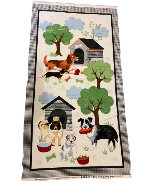 Tela de algodón tesoros atemporales para casa de perro cachorros perros animales mascotas C7748 Panel de 24