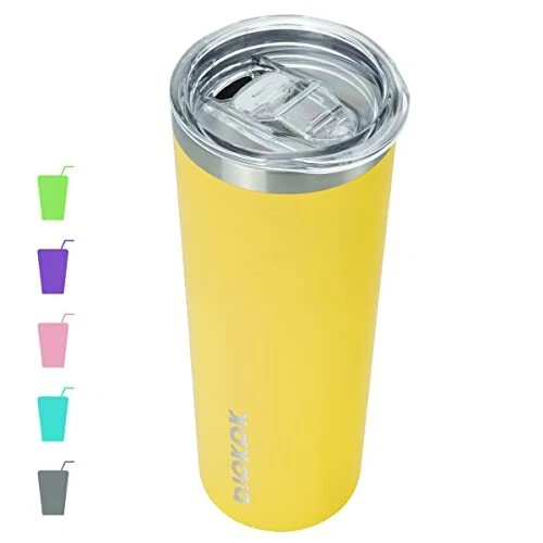 Yellow Skinny Stainless Steel Tumblers 20 oz Vacuum Insulated Reusable