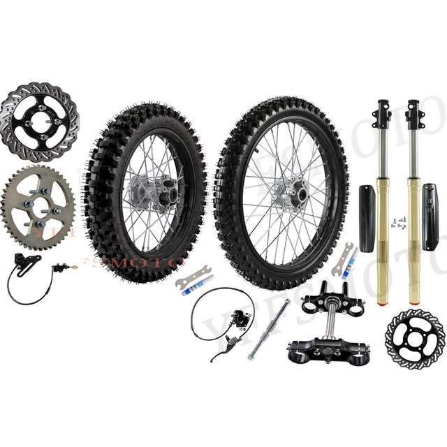 70/100-19 90/100-16 Wheel Tire Rim Triple Tree Front Forks Pit Bike CR85 CRF150F