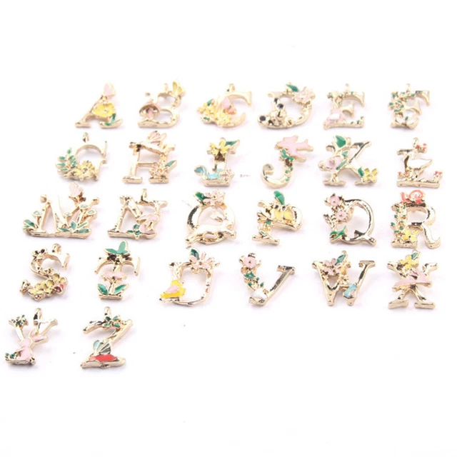 52 Pcs Initial Charme Armband Überzogene Charme Buchstaben für Armbänder 3
