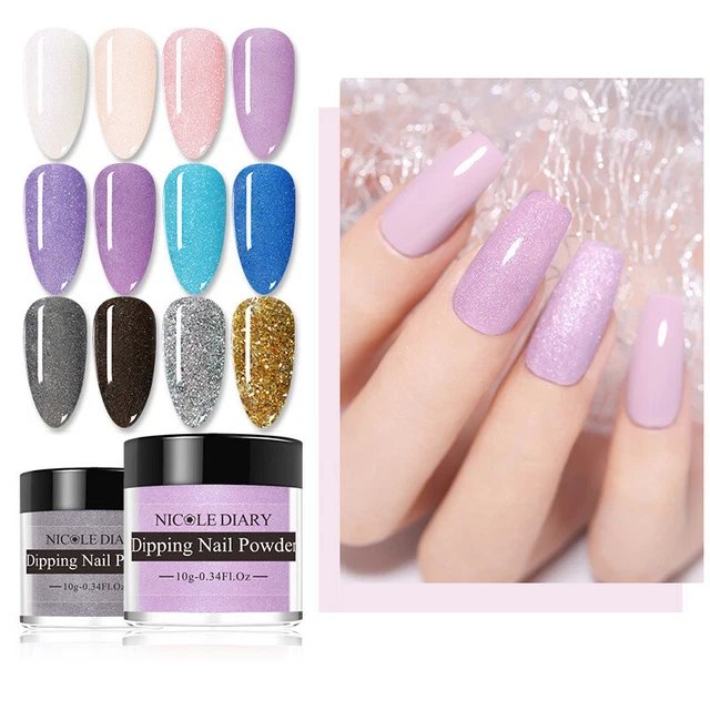 Ongle Poussière Manucure Naturel Sec Paillettes Effet Trempage Poudre Beauté