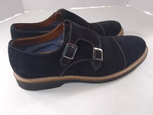 ALDO MEN’S MONK Double Strap Black Suede Shoes Size US 11 Leather Cap ...