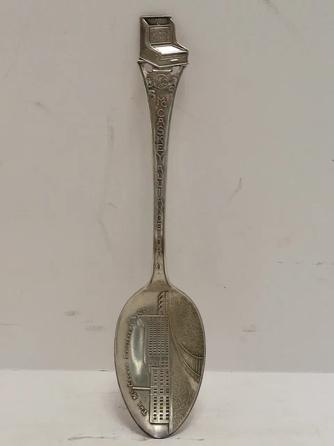 Vintage .615 Ozt Embossed Sterling Silver Souvenir Spoon Mccaskey Register Co.