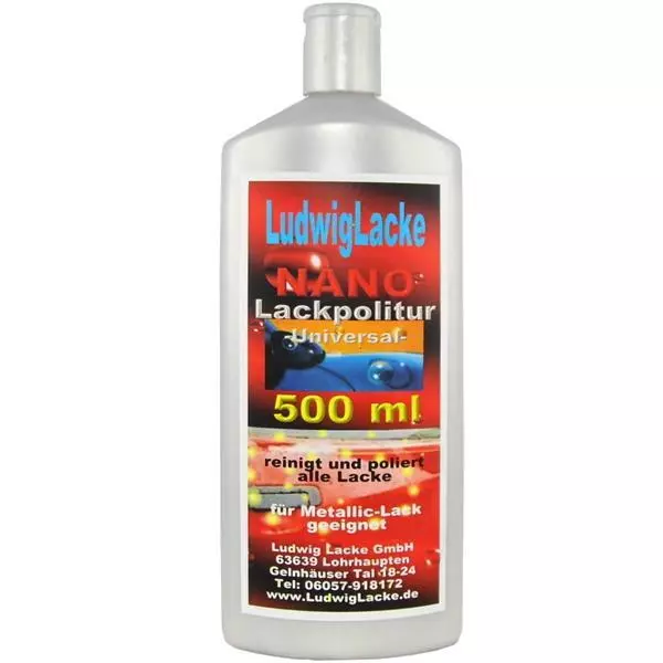 Autolackreiniger 500ml Autolackpolitur auch Metallic Ludwiglacke