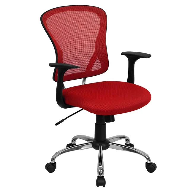 Flash Furniture Mid-Back Red Mesh Swivel Task Chair H-8369F-RED-GG