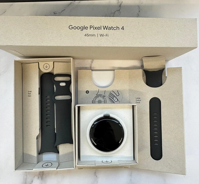 GOOGLE PIXEL WATCH 4 (45 mm) Wi-Fi Android Smartwatch Complete with ...